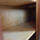 Sideboard high Danish teak veneer vintage sliding doors