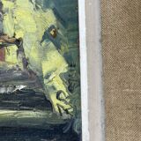 Signed Impressionist painting – Busy street scene