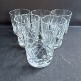 6 Verres à porto cristal taillé