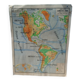Map of the American continent Vidal-Lablache (1950s)