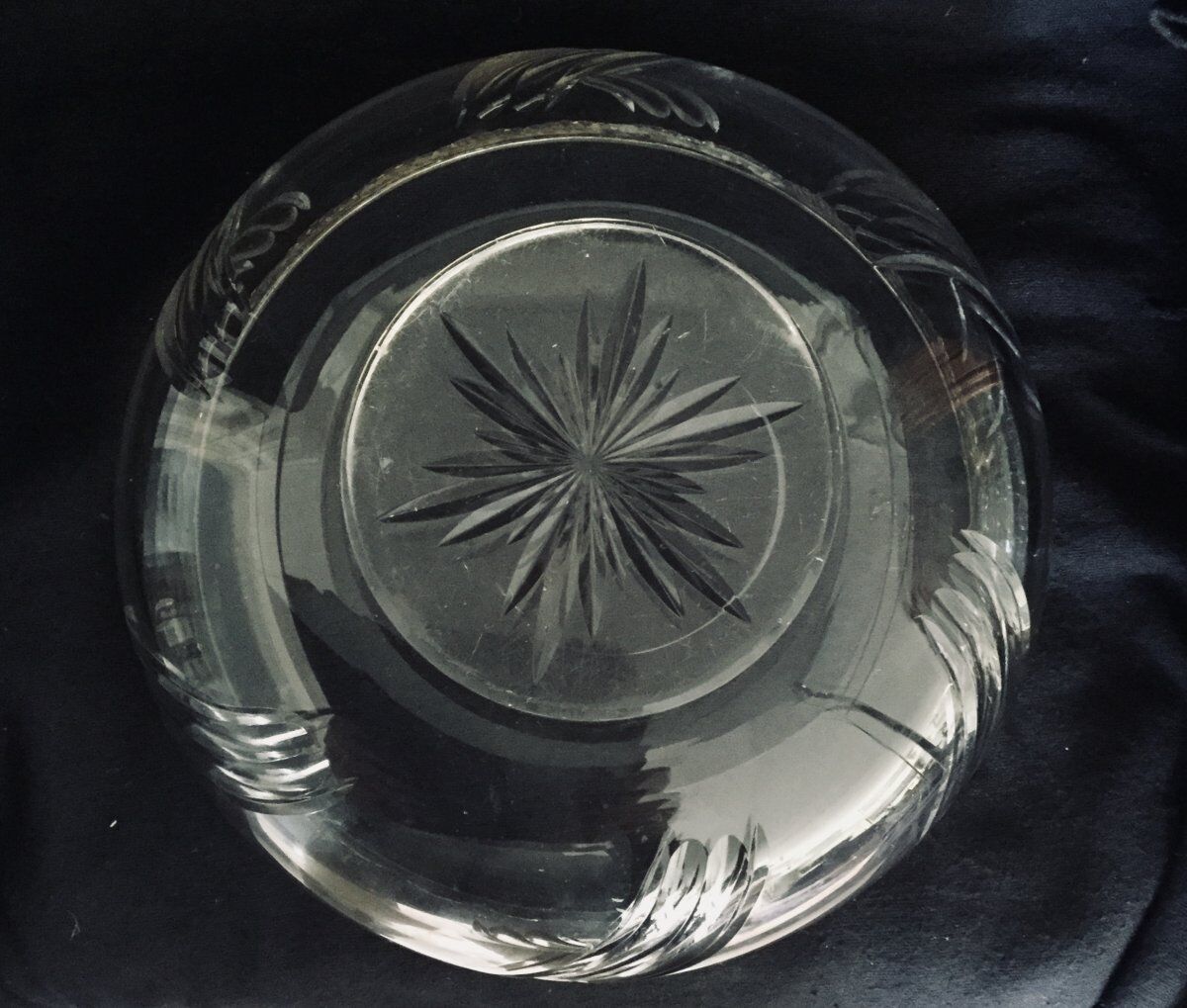 Saladier en cristal et argent