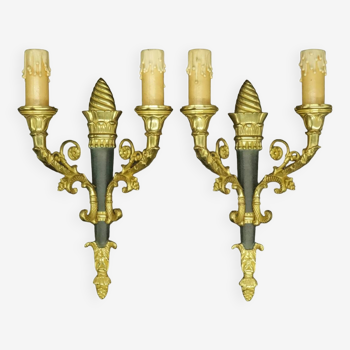 Pair of Restoration style wall lights from Hettier & Vincent, Paris