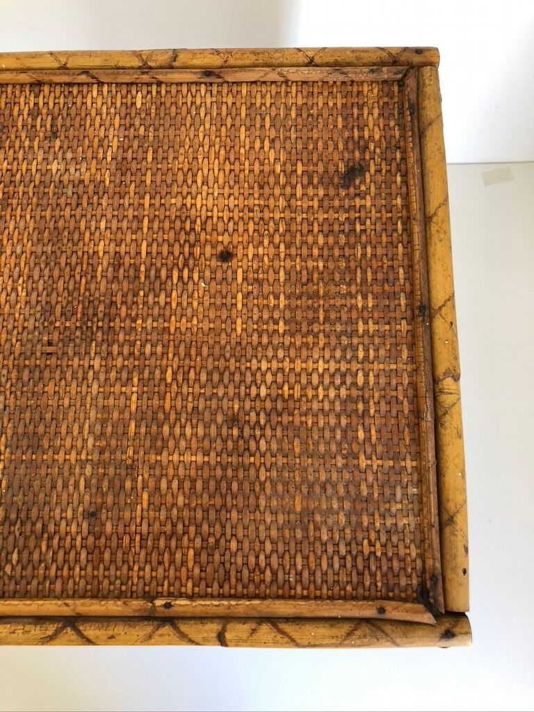 Children's rattan desk with matching chair