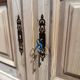 TV unit / Small low sideboard in solid pine - 1980s - Sandblasted
