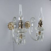 Antique wall sconces in crystal glass, Italy, 20th century
