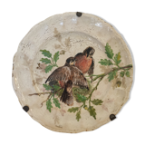 Assiette ancienne décorative motif oiseaux