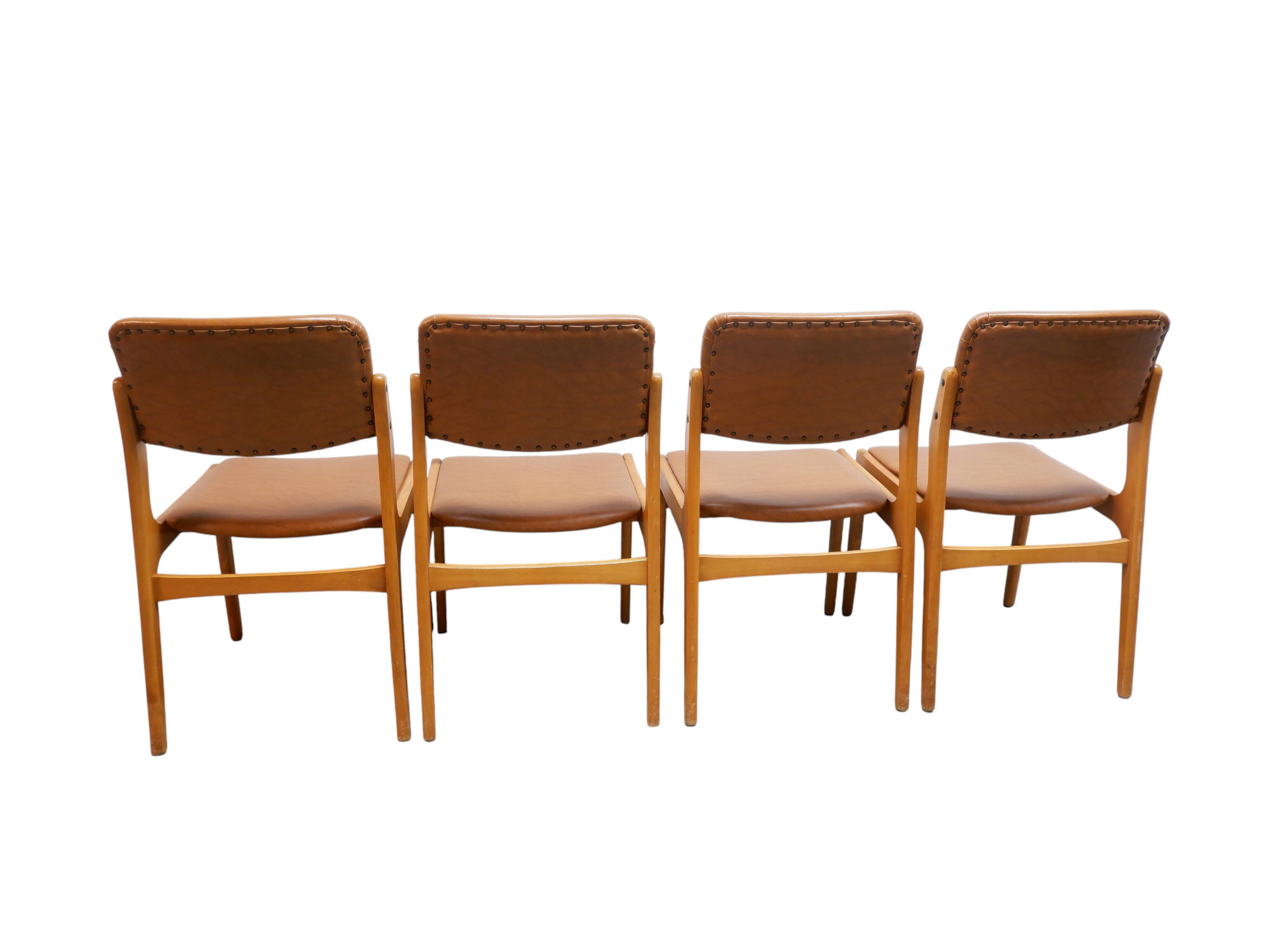Set of 4 Danish dining chairs, 1970s