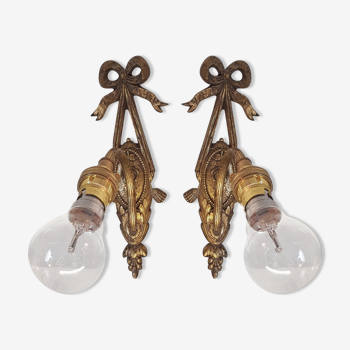 Pair of bronze wall sconces