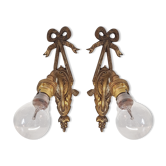 Pair of bronze wall sconces