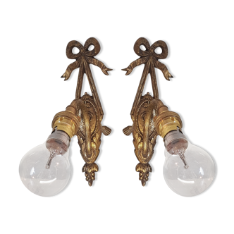 Pair of bronze wall sconces