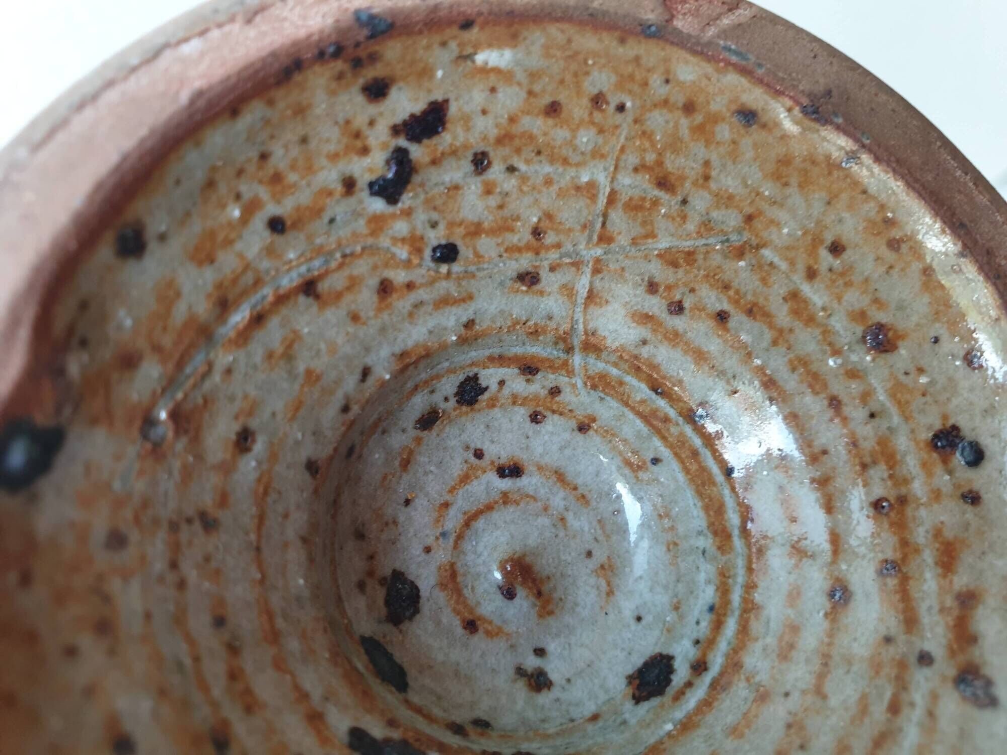 Pyrite stoneware ceramic bowl / cup signed Suzanne Dauliach Vallauris 60's