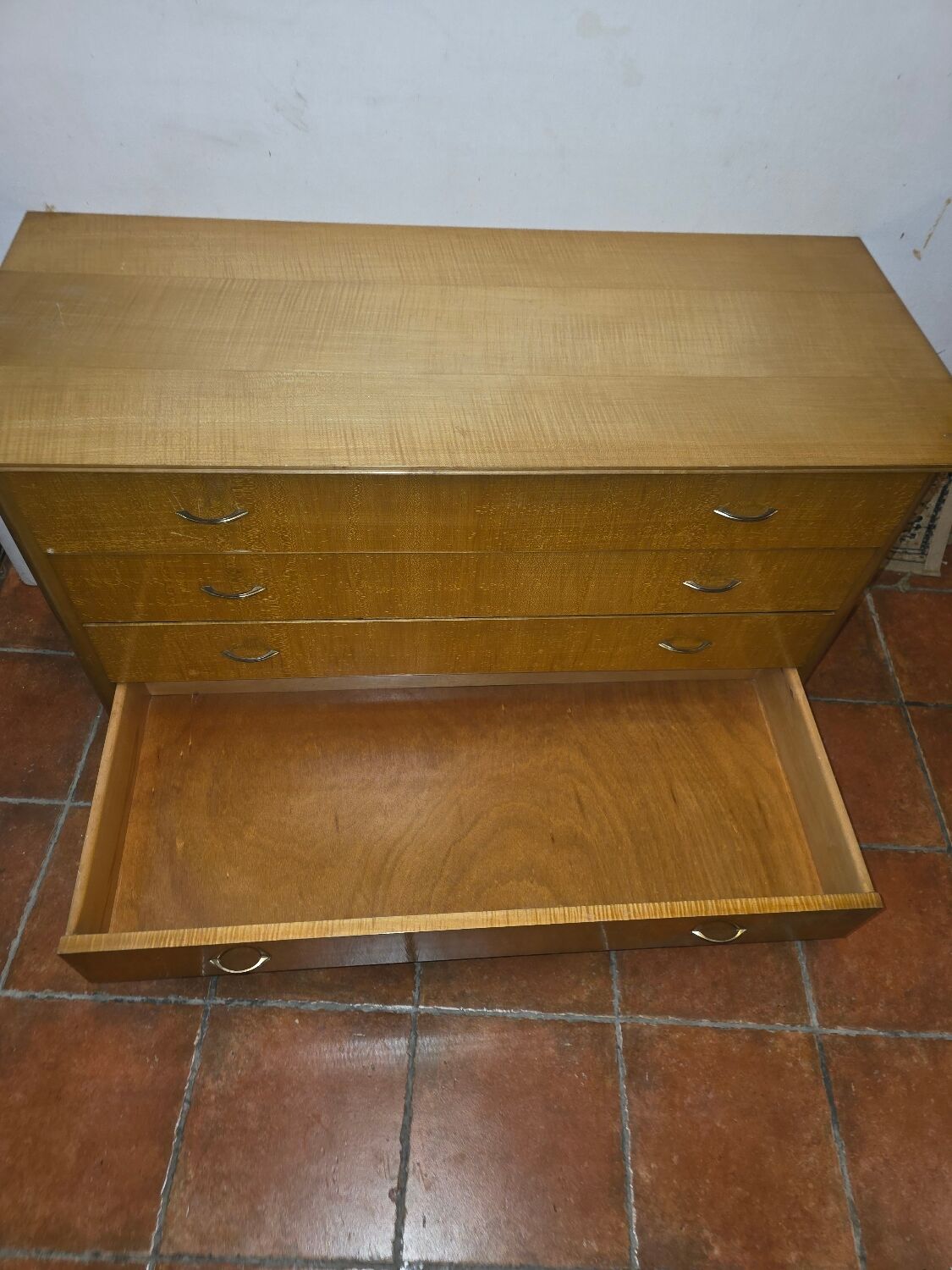 Vintage elm commode from the 1960s.
