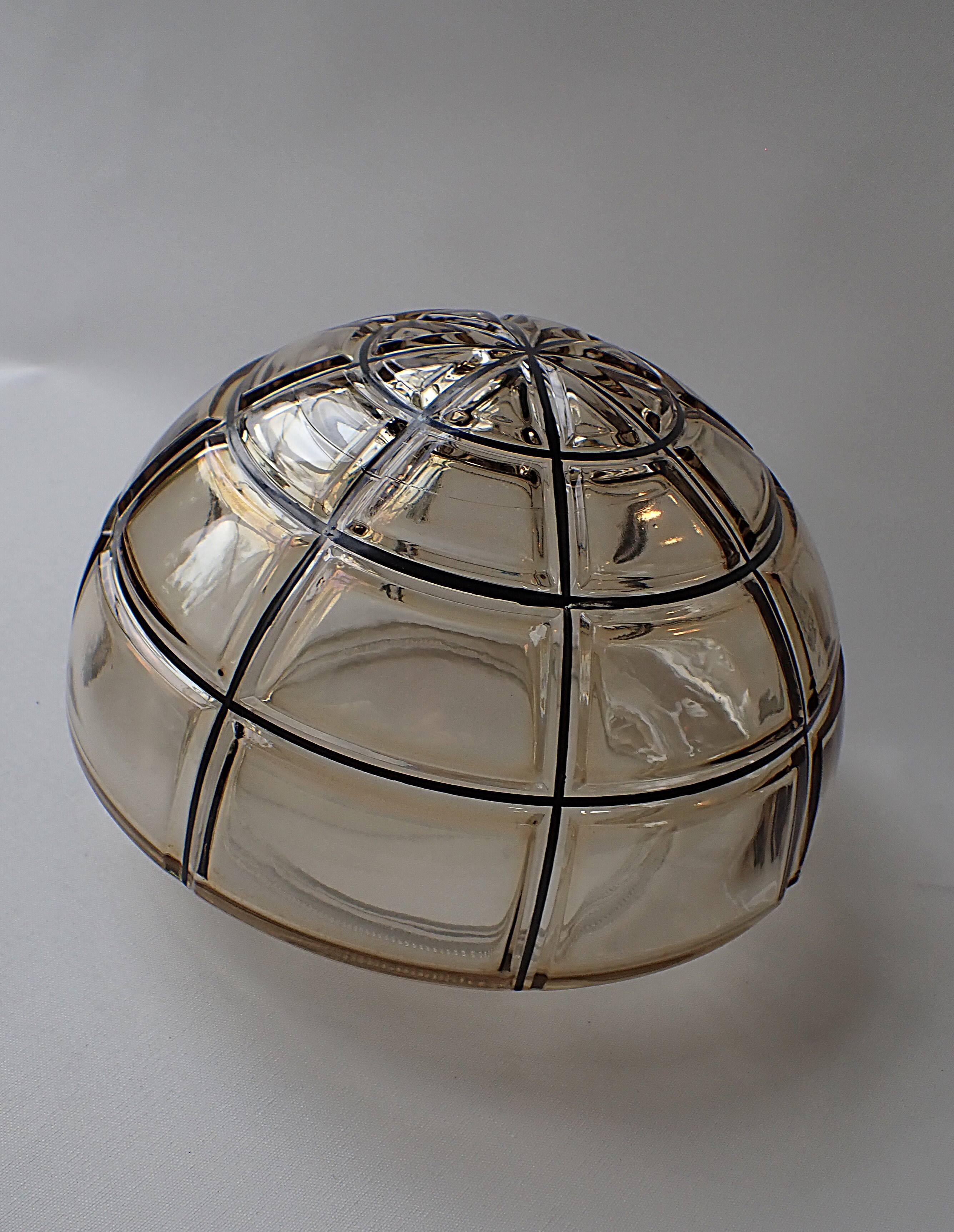 Vintage wall/ceiling light in amber glass / RZB Germany