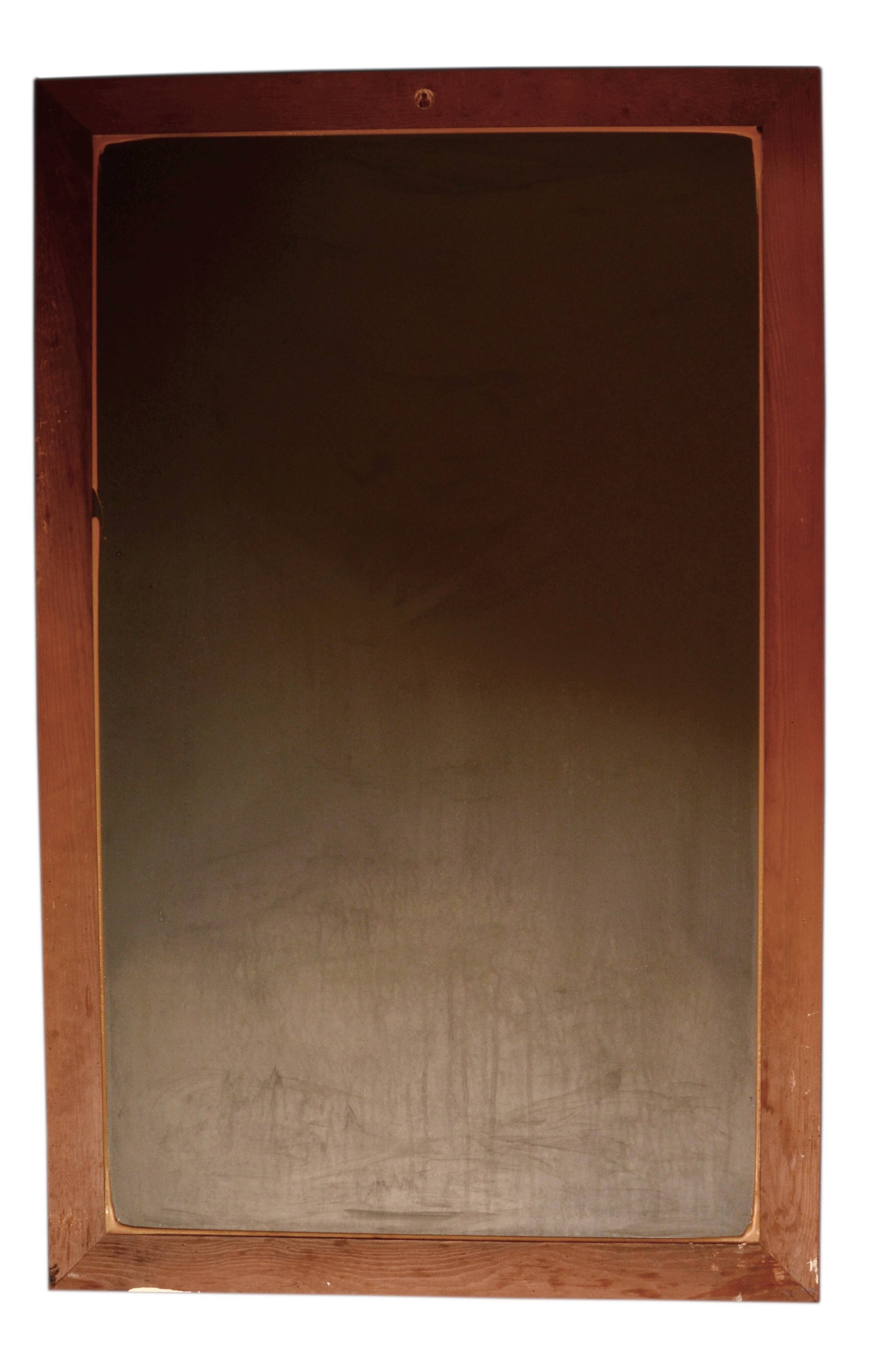 Vertical rectangular mirror in solid wood 118x75, brand Flabec, vintage.