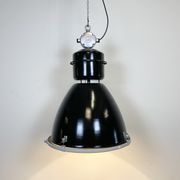 Black industrial factory lamp with clear glass cover from elektrosvit