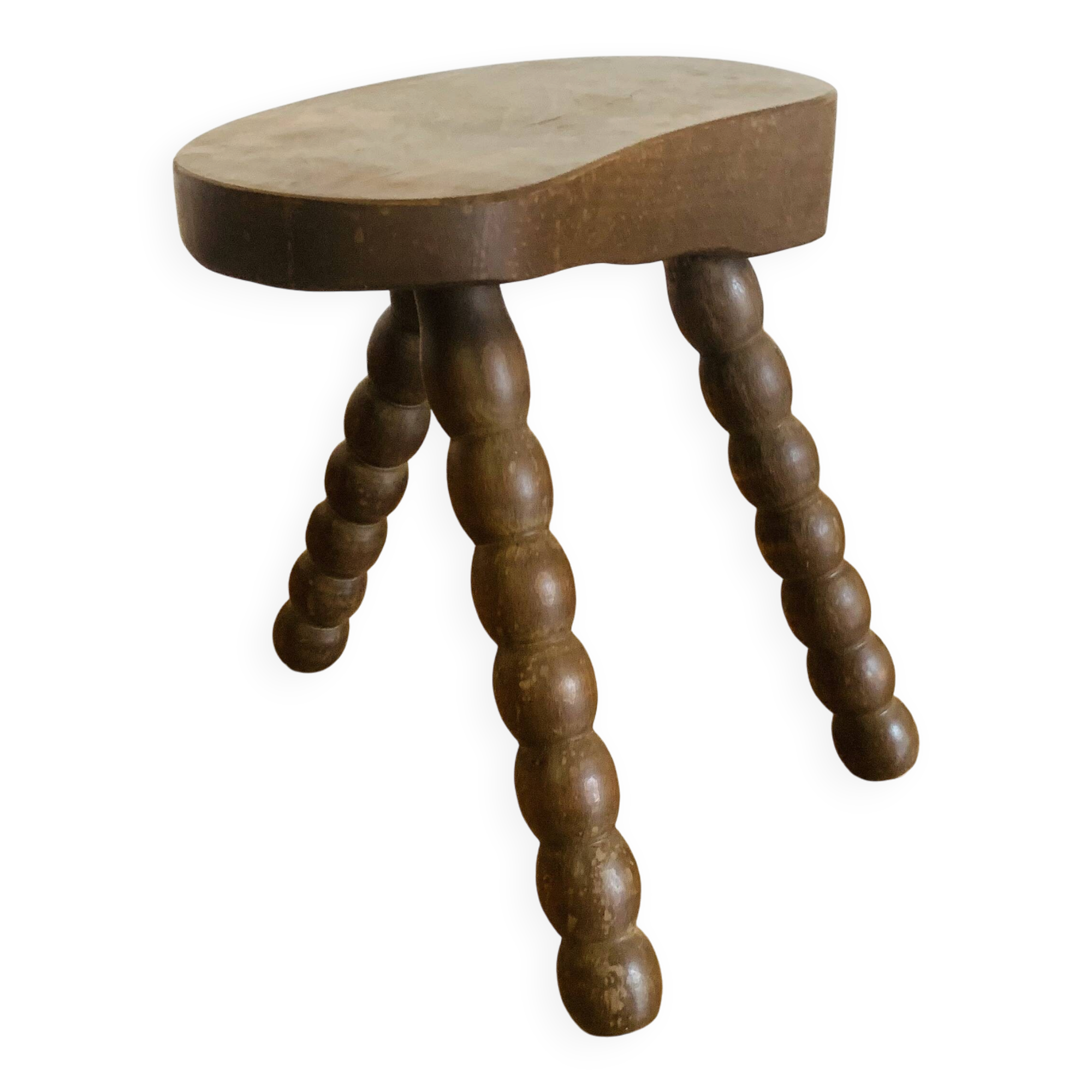 Tabouret vintage à pieds bobines
