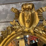 Louis xvi style mirror gilt wood with beveled glass leaf 19th c. period