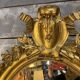 Louis xvi style mirror gilt wood with beveled glass leaf 19th c. period