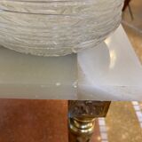 Coffee table in onyx and brass