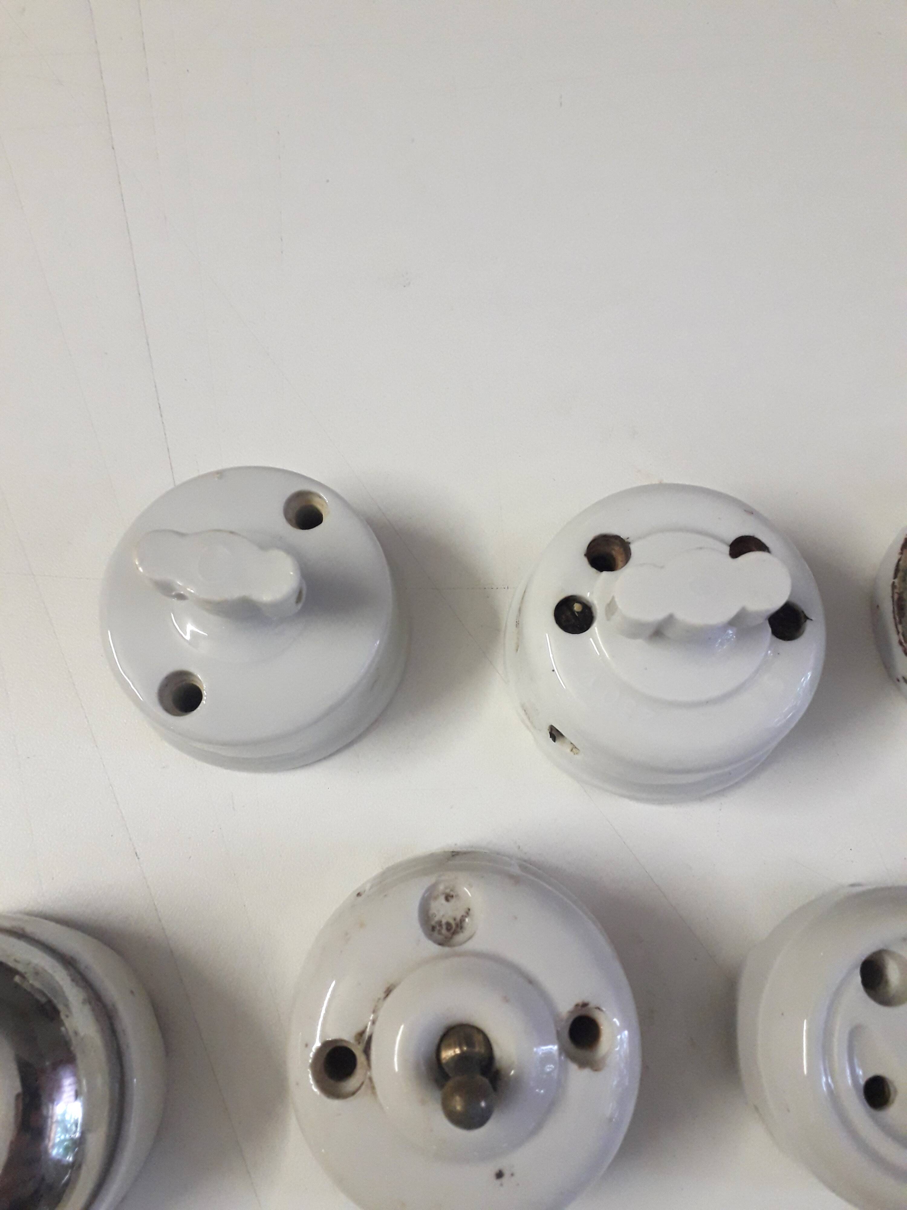 Lot of old porcelain switches and sockets