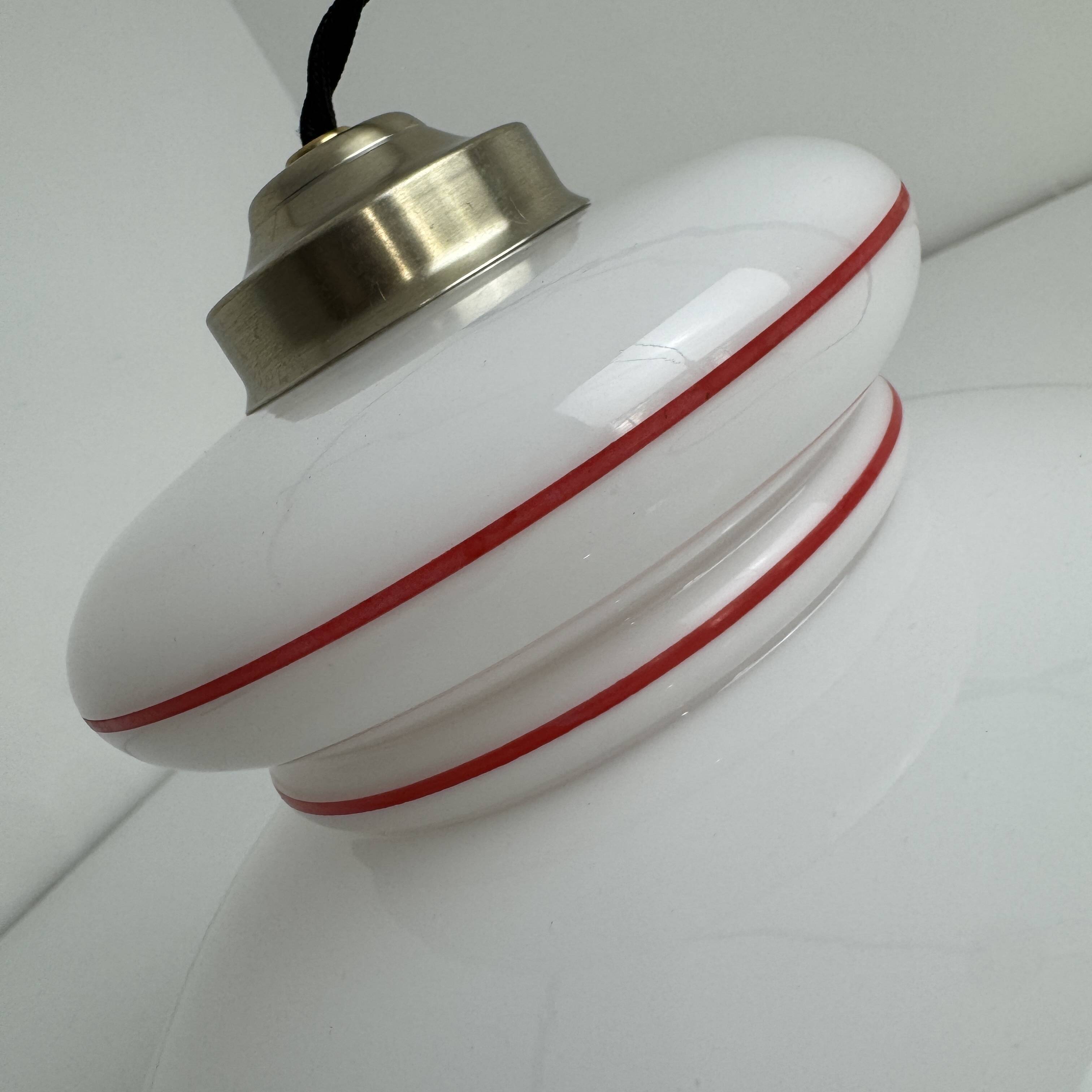Vintage opaline suspension light from the 1970s