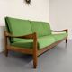 Vintage 3-seater canapé in solid oak with boucle fabric, Scandinavian design from the 70s.