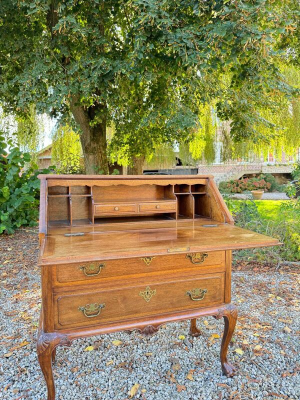 Bureau, Secrétaire De Pente En Acajou De Style Chippendale