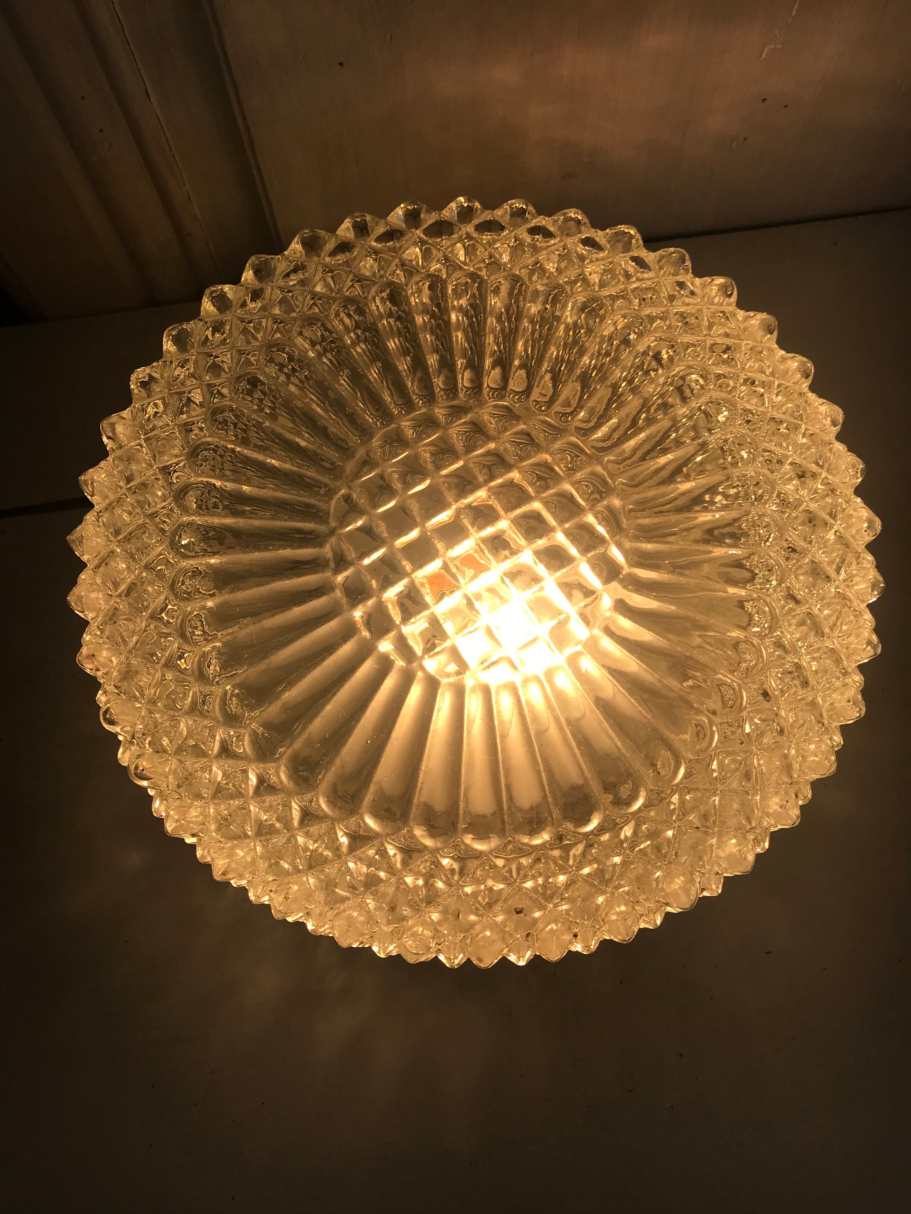 Glass ceiling light circa 1960