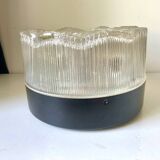 Vintage Scandinavian Midcentury wall or ceiling light in metal & glass