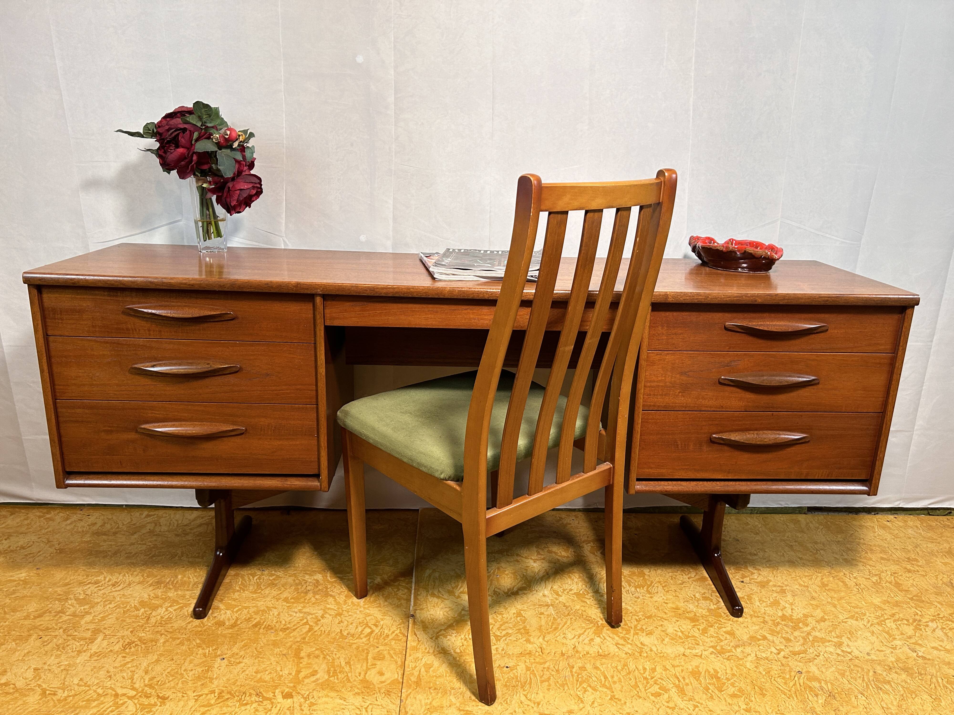 Mid Century Retro Vintage Teak Desk by Austinsuite 1960