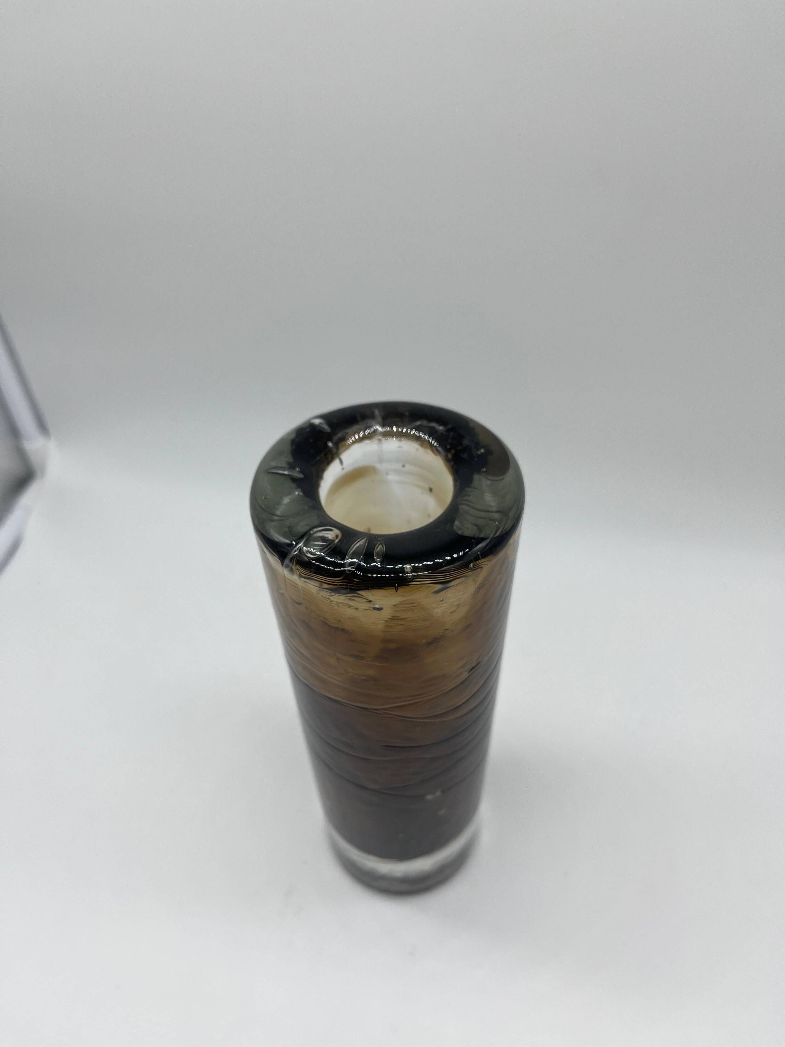 Vintage Big, Tall Coke Cola Murano Vase in brown "Sommerso" Glass
