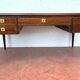 Flat desk with Louis XVI-style zippers in mahogany Top leather 20th century