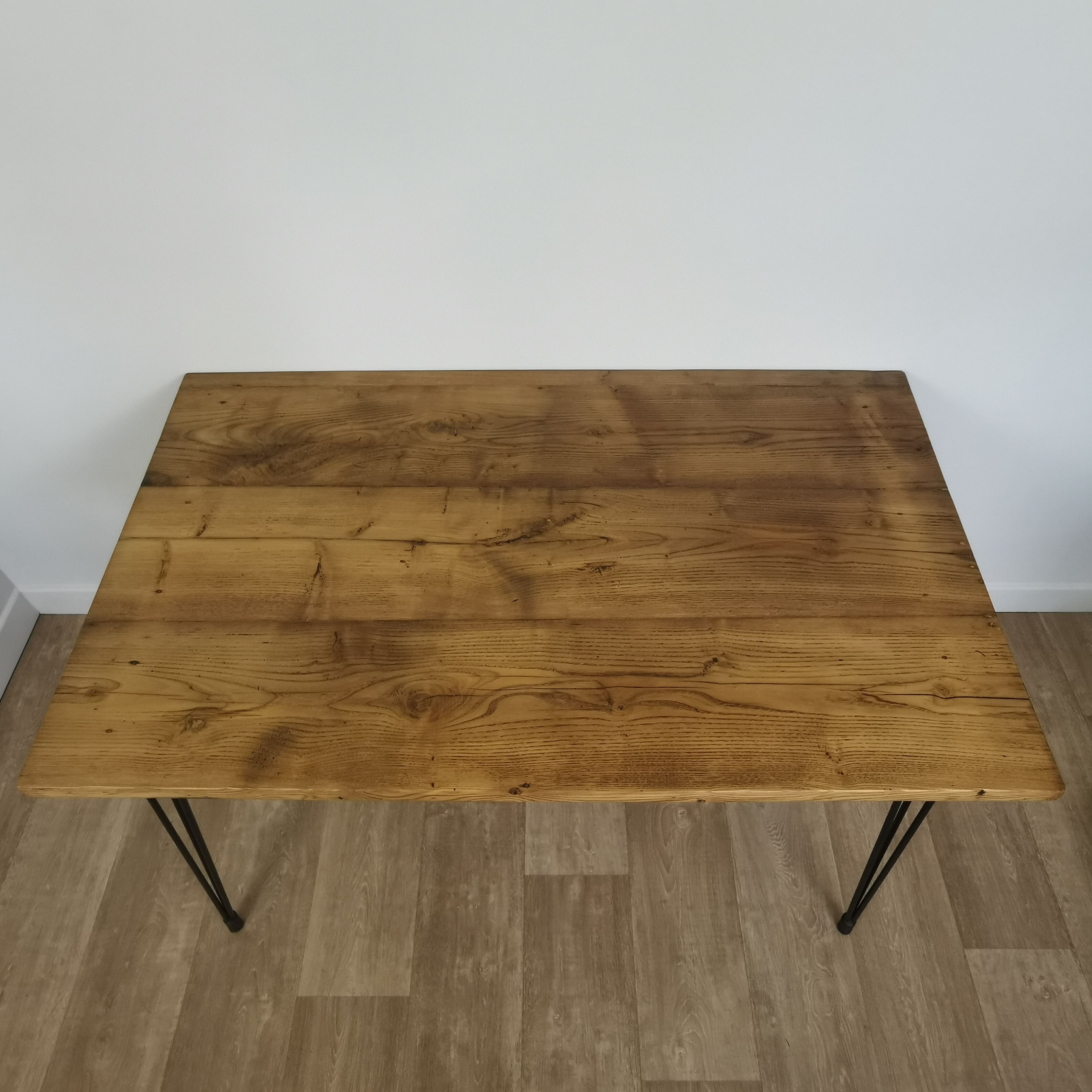 Oak table metal legs