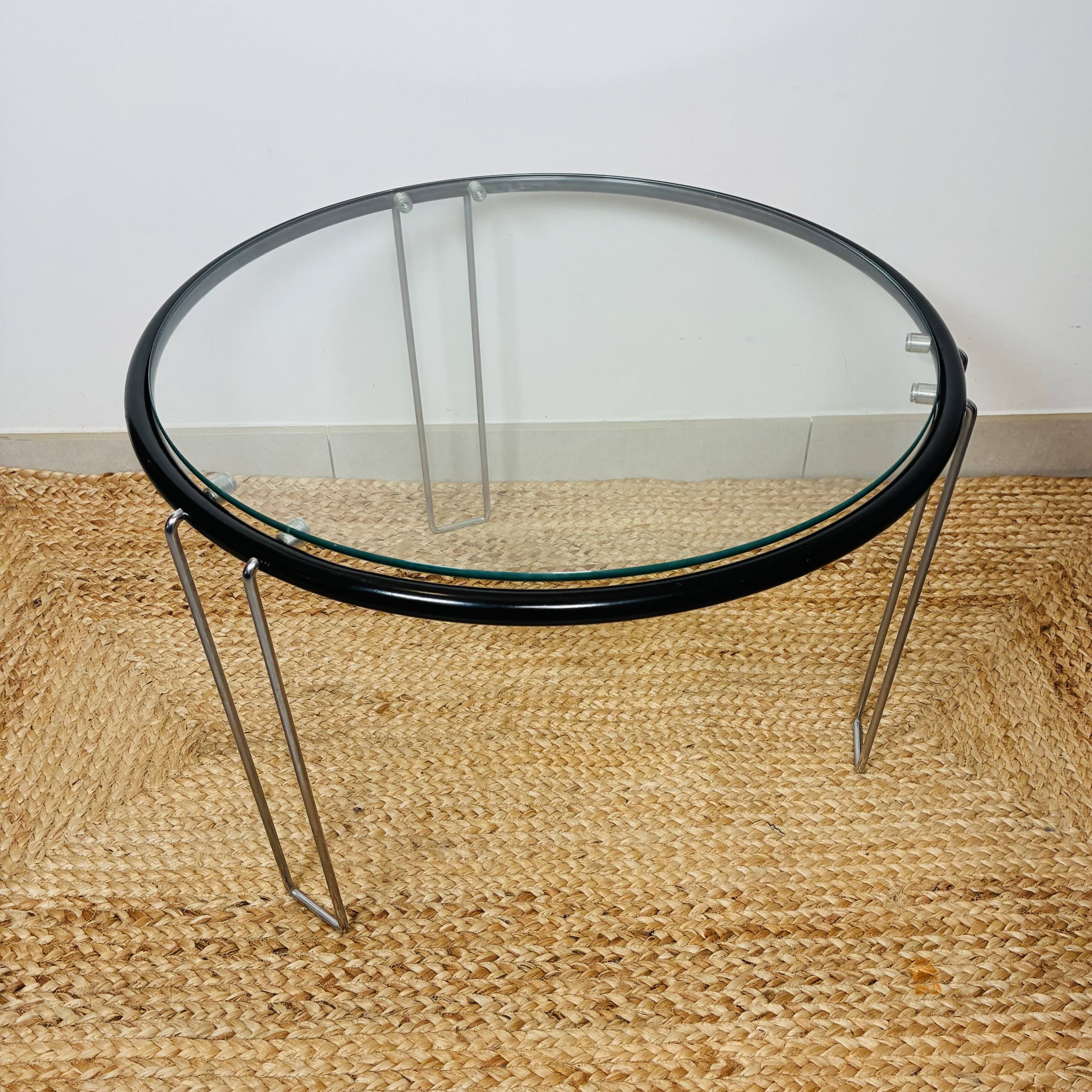 Vintage Italian Coffee Table 1970s - Chrome & Glass - Elegance
