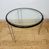 Vintage Italian Coffee Table 1970s - Chrome & Glass - Elegance