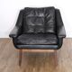 Fauteuil danois en cuir et palissandre 1960