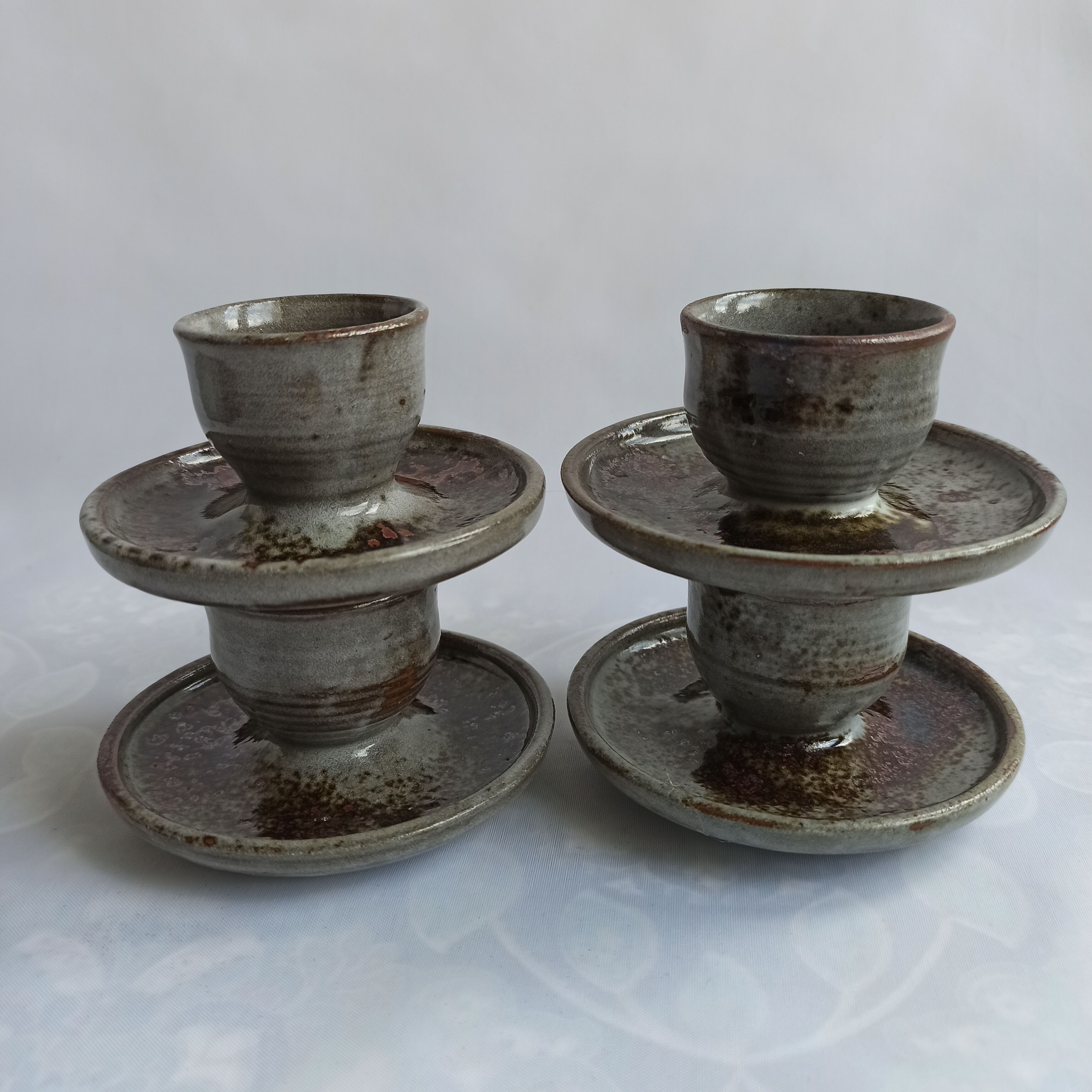 Sandstone shells signed Chantal - Thierry Robert vintage pottery
