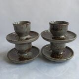 Sandstone shells signed Chantal - Thierry Robert vintage pottery
