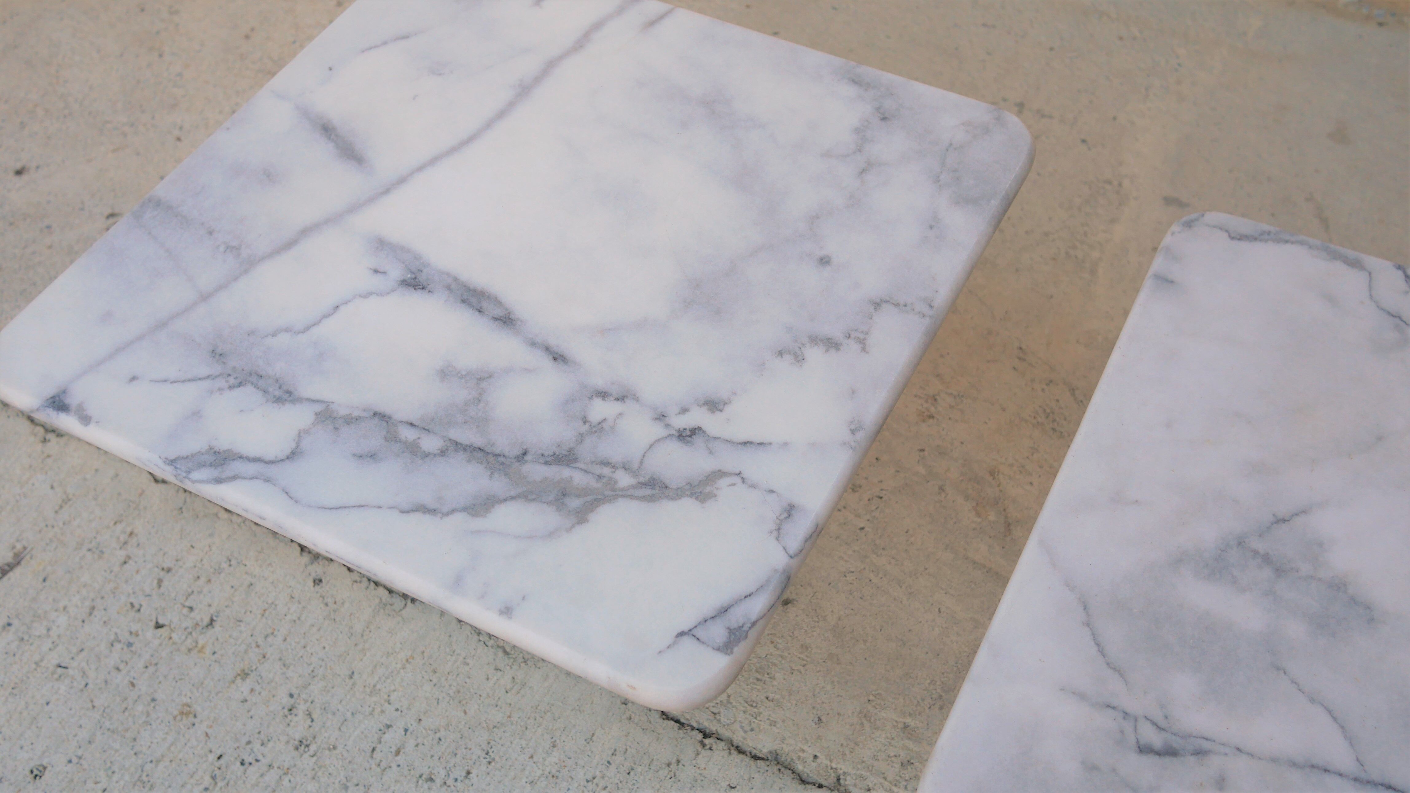 Series of 3 vintage marble coffee tables
