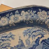 Antique serving platter in English earthenware 1850 Wild Rose