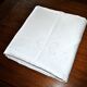 Vintage tablecloth in damask cotton white embroidered monogram CC 160x130 *D9*