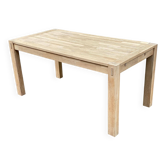 Large extendable Scandinavian dining table in stripped solid oak 160-240.