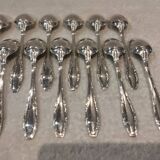 12 silver plated dessert spoons, Argental art deco goldsmith