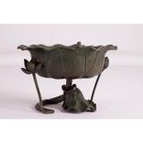 Empty Bowl Japanese Pocket On Piedouche In Lotus Ikebana with The Frog