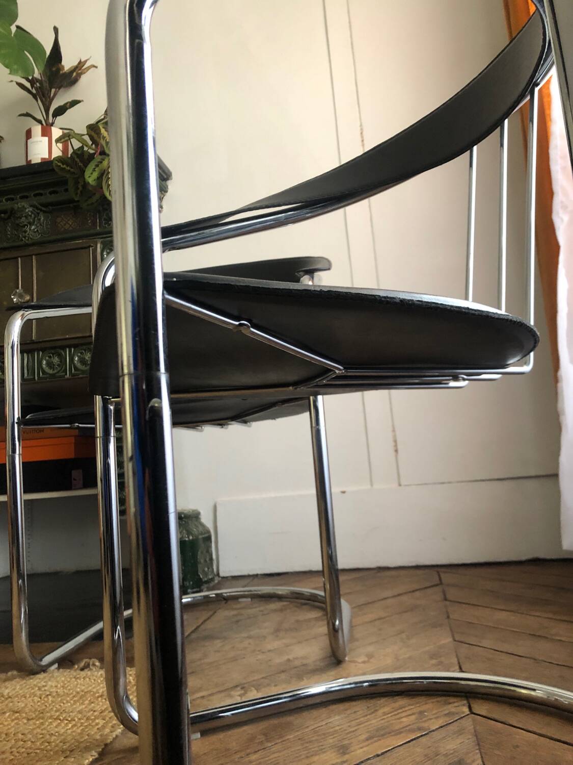 Set of chrome chairs