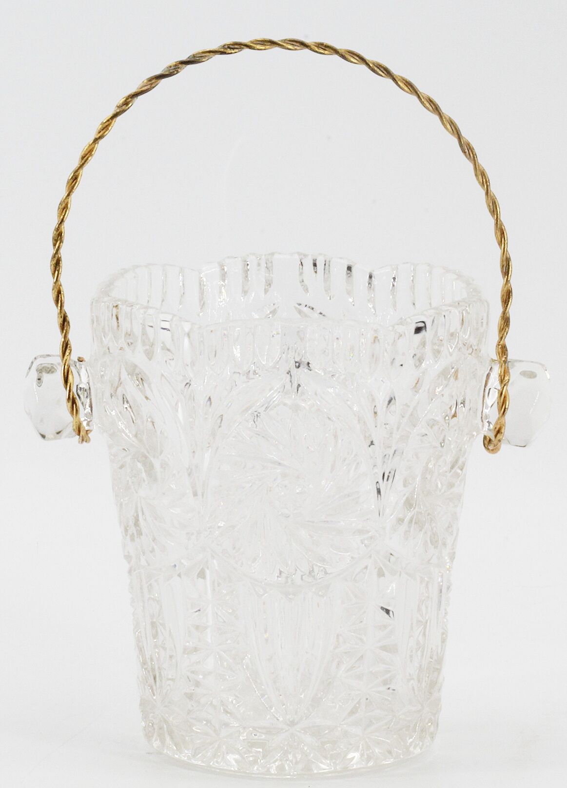 Old glass ice bucket
