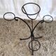 Black lacquered metal plant holder 50s/60s