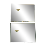 Set of 2 antique beveled mirrors 30x40cm