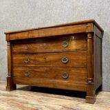 Empire period kneading trough chest of drawers in solid walnut circa 1820