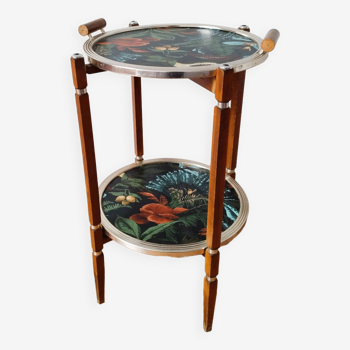 Pedestal table, round side table with serving trays